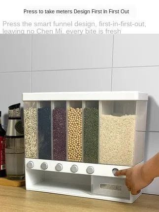 Wall Mounted Cereal Dispenser 6 compartment