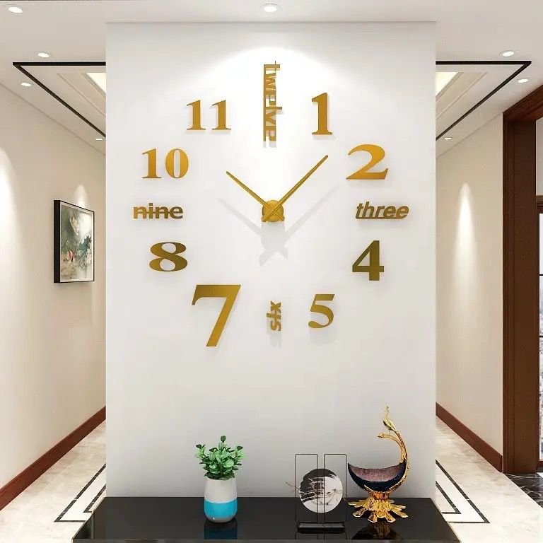 BIG ACRYLIC 3D WALL CLOCK DIY NUMBERS