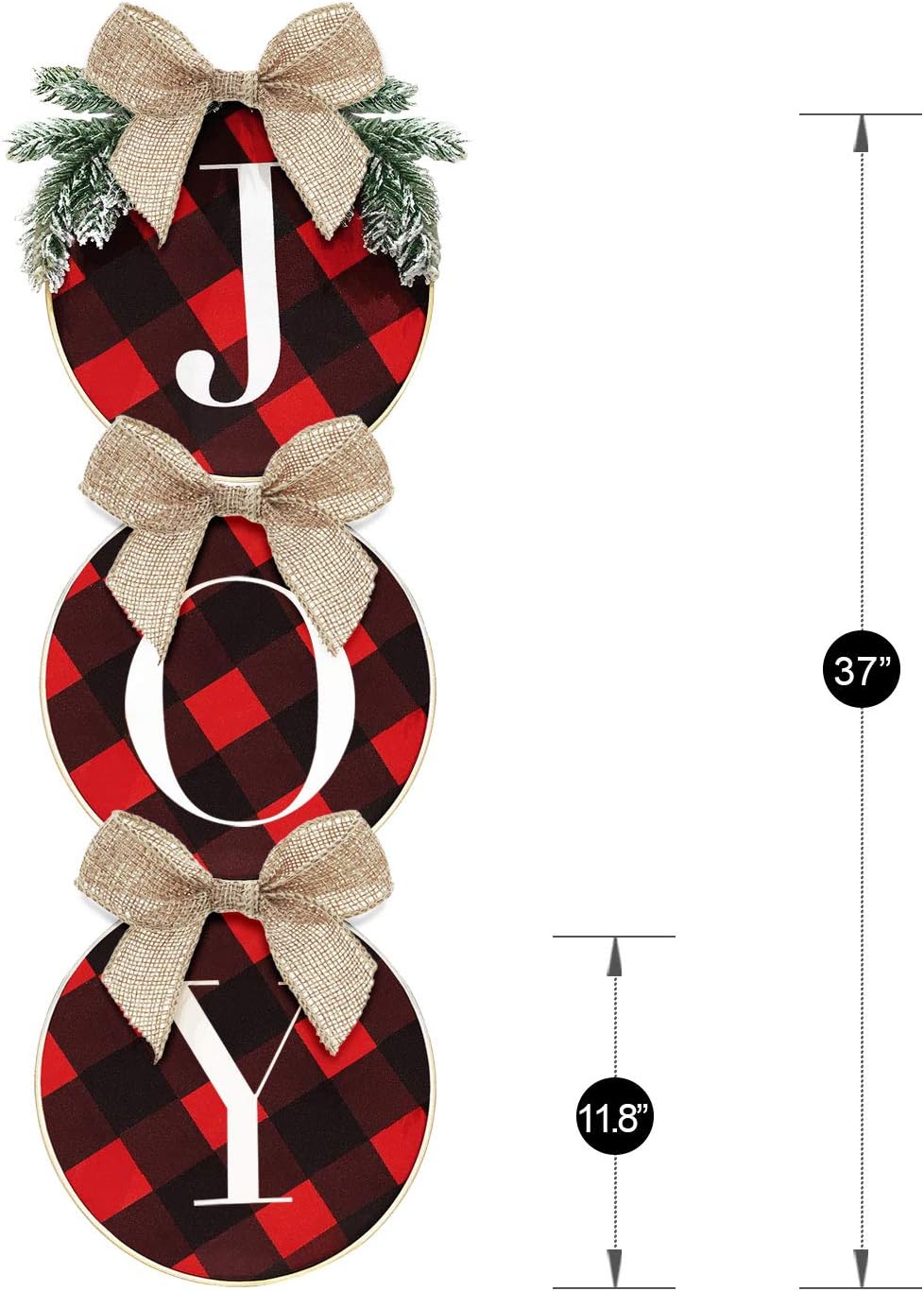 Christmas Wreaths Joy Sign Buffalo Plaid Xmas Wreath