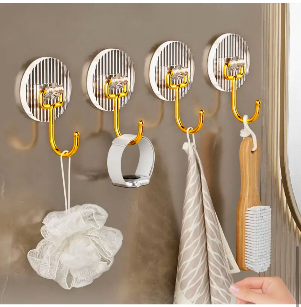 Set of 5 Golden Acrylic Hooks