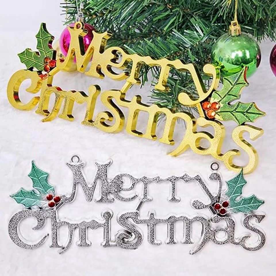 Merry Christmas Letter Hanging Sign Xmas Tree Hanging Pendant