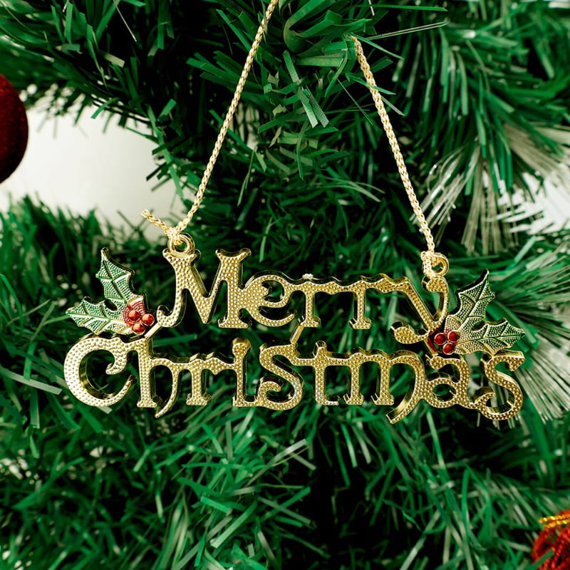 Merry Christmas Letter Hanging Sign Xmas Tree Hanging Pendant