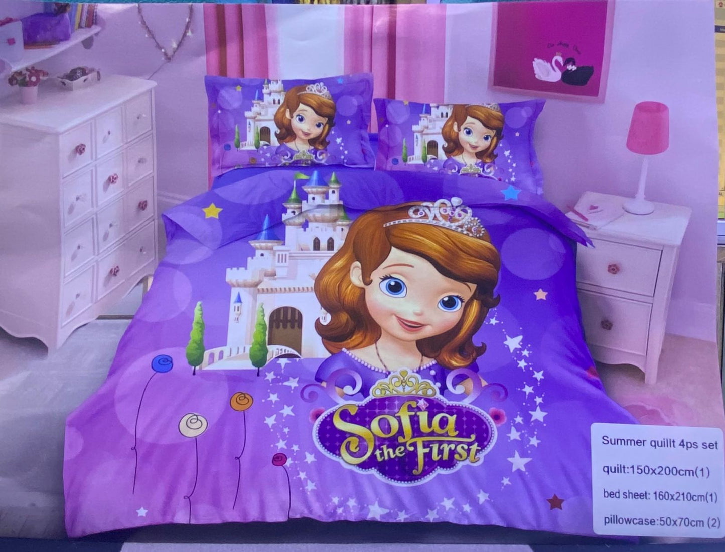 Four Pieces cartoon themed Bedcover Set