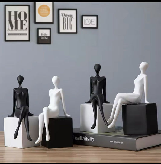 Decorative sitting Figure Model Bookend, Craft for Living Room, Bedroom