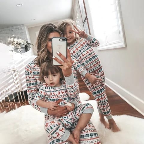 Family Matching Christmas Pajamas Xmass Sleepwear Nightwear Outfits