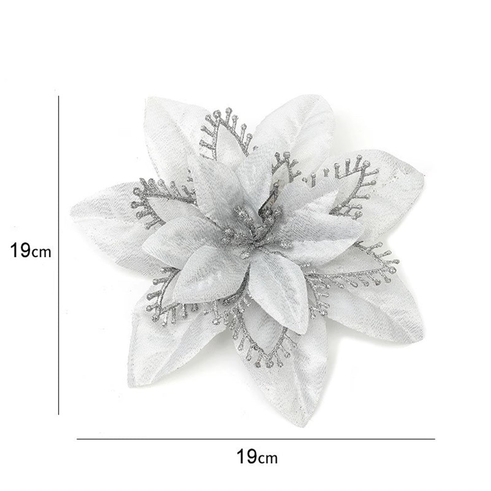 Glitter Christmas flower 2pcs