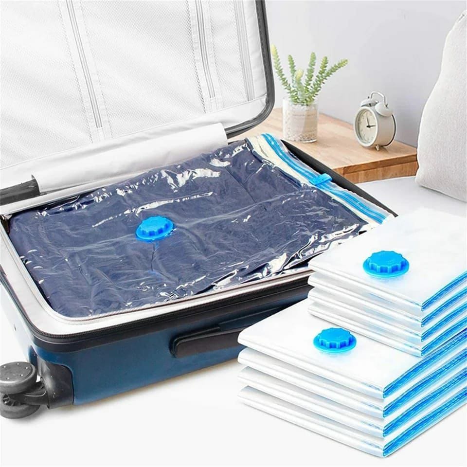 Vacuum storage bags for clothes with pump