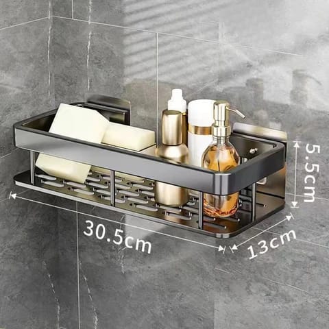 Elegant style adhesive bathroom organizer.