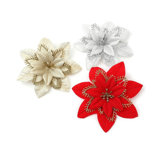 Glitter Christmas flower 2pcs